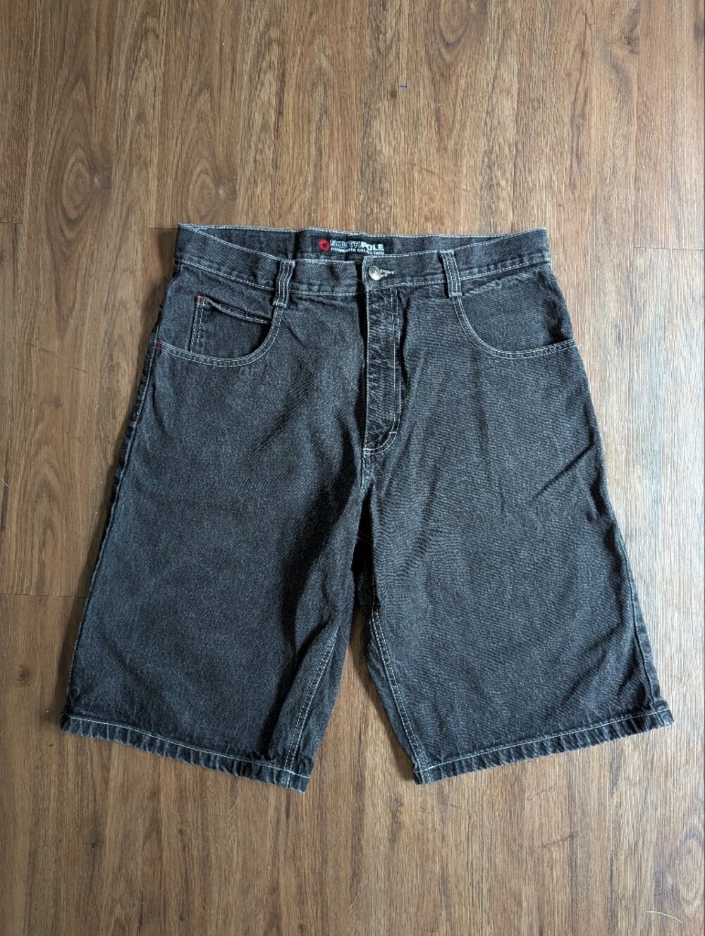 South Pole Black Washed Denim Jean Shorts Sz 36